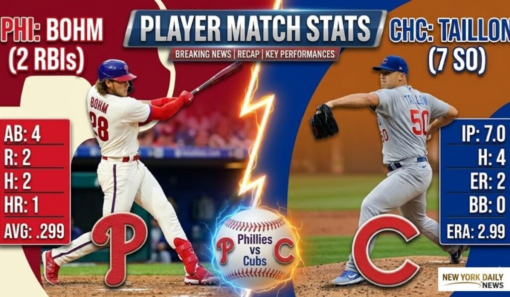 Phillies vs Chicago Cubs Match Player Stats