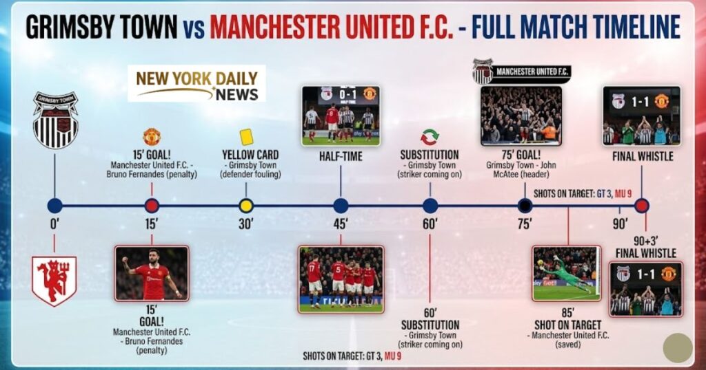 grimsby town vs manchester united f.c. timeline