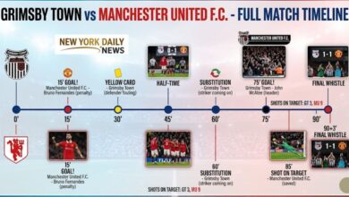 grimsby town vs manchester united f.c. timeline