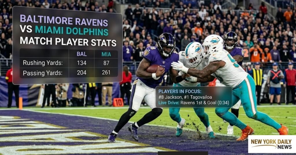 baltimore ravens vs miami dolphins match player stats